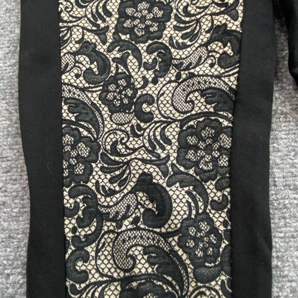 Chico's‎ So Slimming Pants Womens 00 XS Slim Leg Black & Lace Pattern - Picture 3 of 15